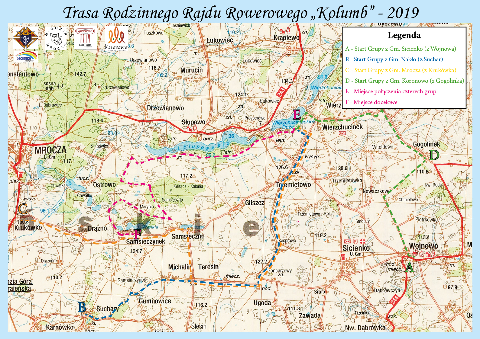 Mapa z trasa Rajdu