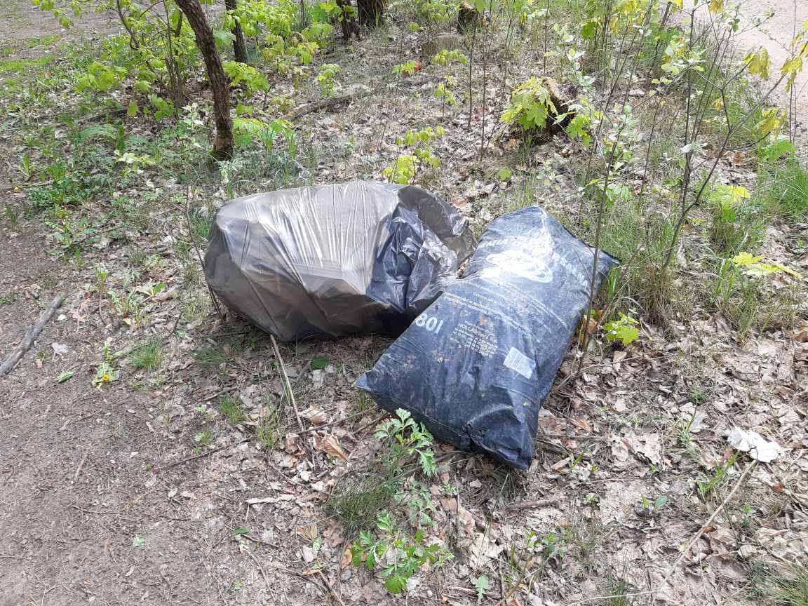 śmieci na drodze Dąbrówka Nowa - Kruszyn zostały posprzątane.