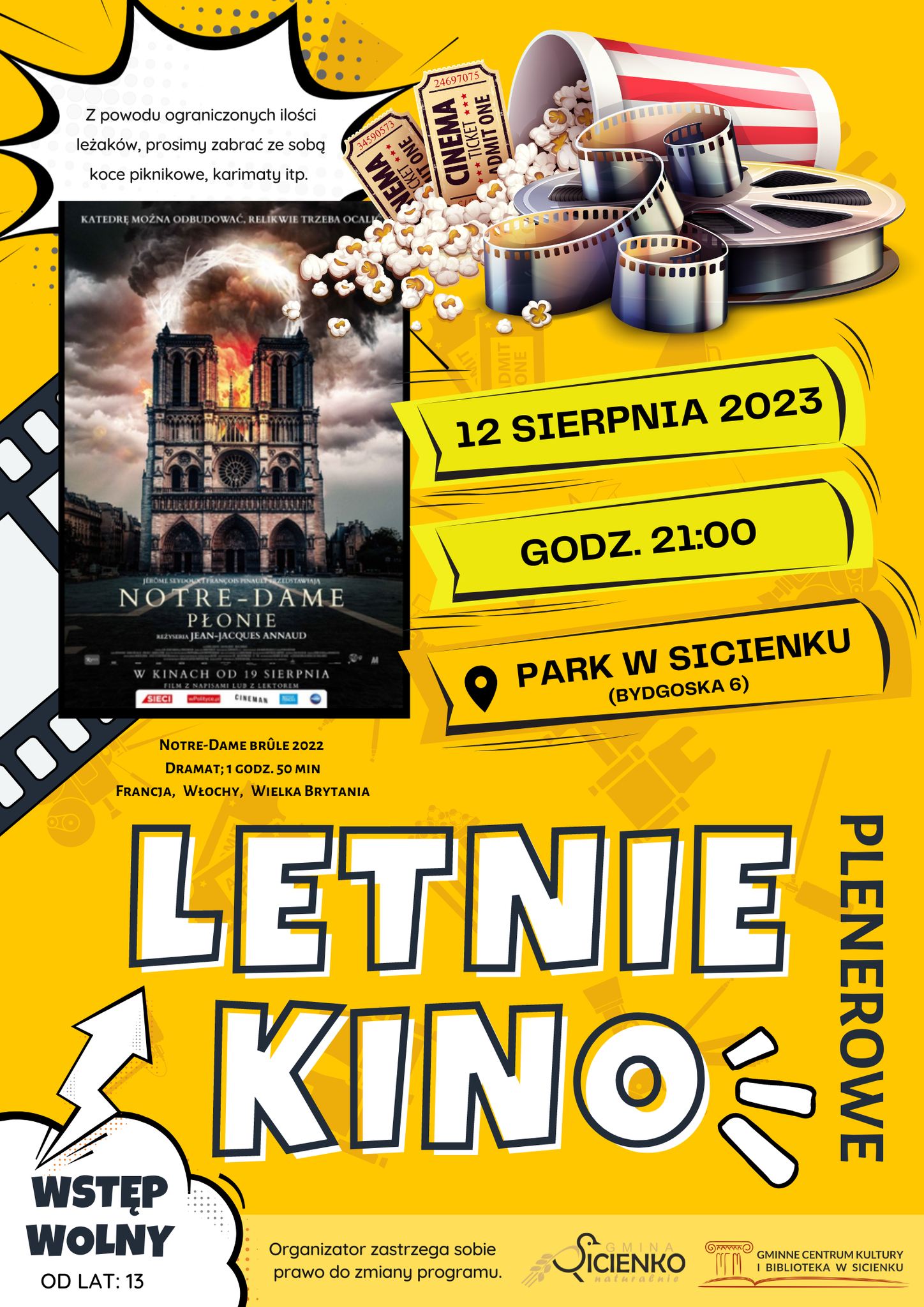 12.08.2023 r. Letnie Kino Plenerowe