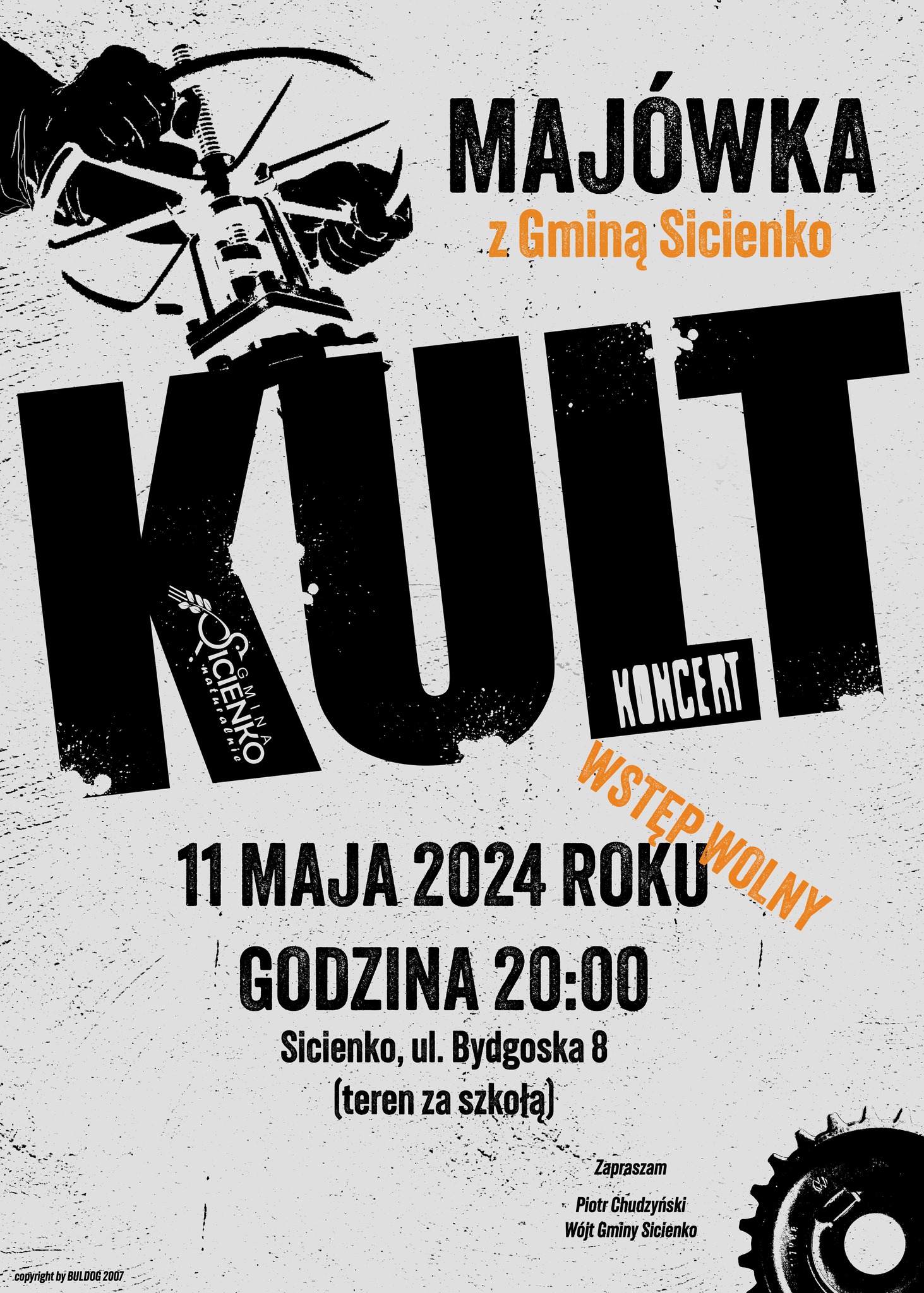 Podczas tegorocznej Majówki z Gminą Sicienko 2024 wystąpi KAZIK z zespołem Kult.
