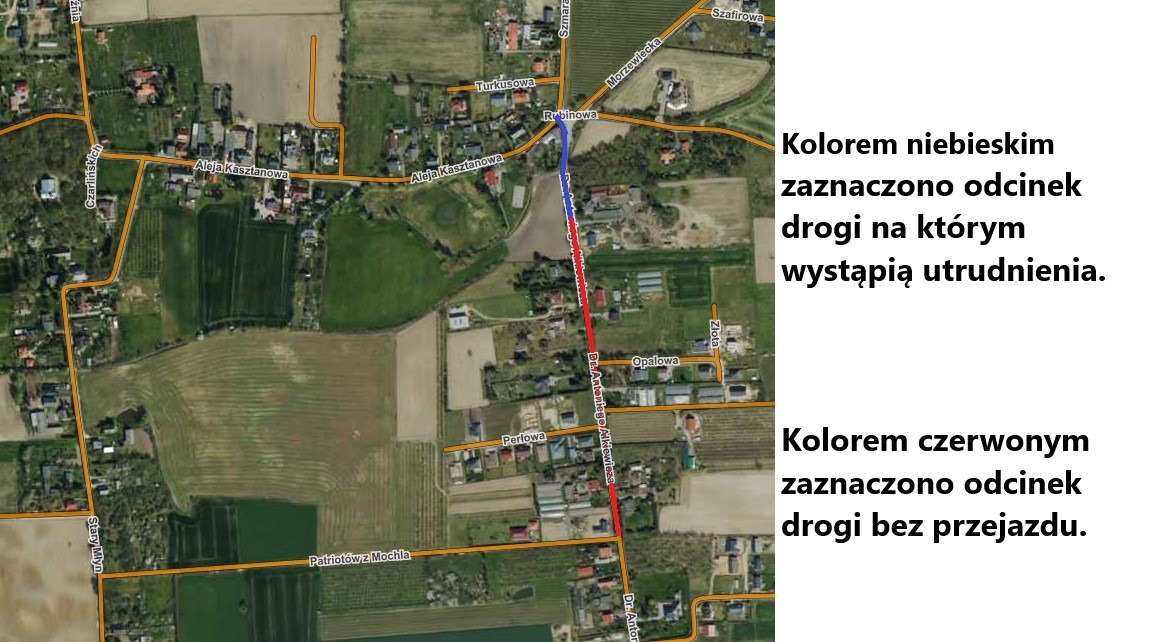 Utrudnienia w ruchu na drodze Mochle - Osówiec