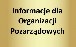 Informacje dla organizacji pozarządowych