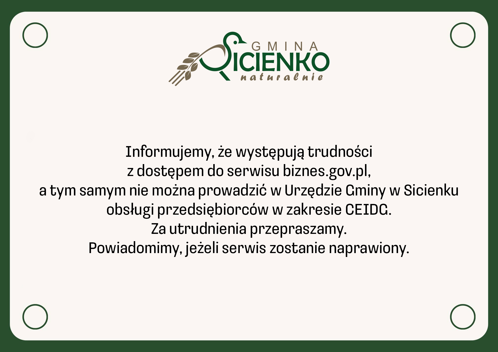 Trudności z obsługą przedsiębiorców w zakresie CEIDG